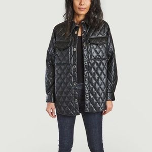 Maje quilted faux leather jacket